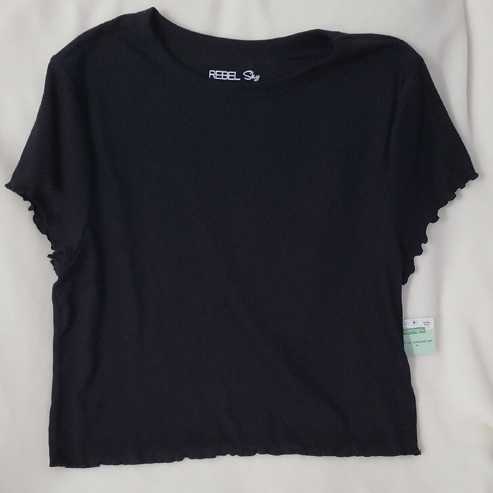 Rebel Sky Black Short Sleeve Women's Tee